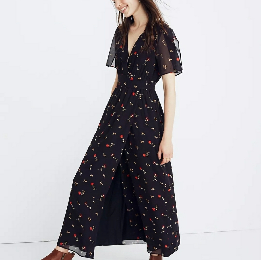 Madewell Tulip-Sleeve Maxi Dress in Sweet Blossoms